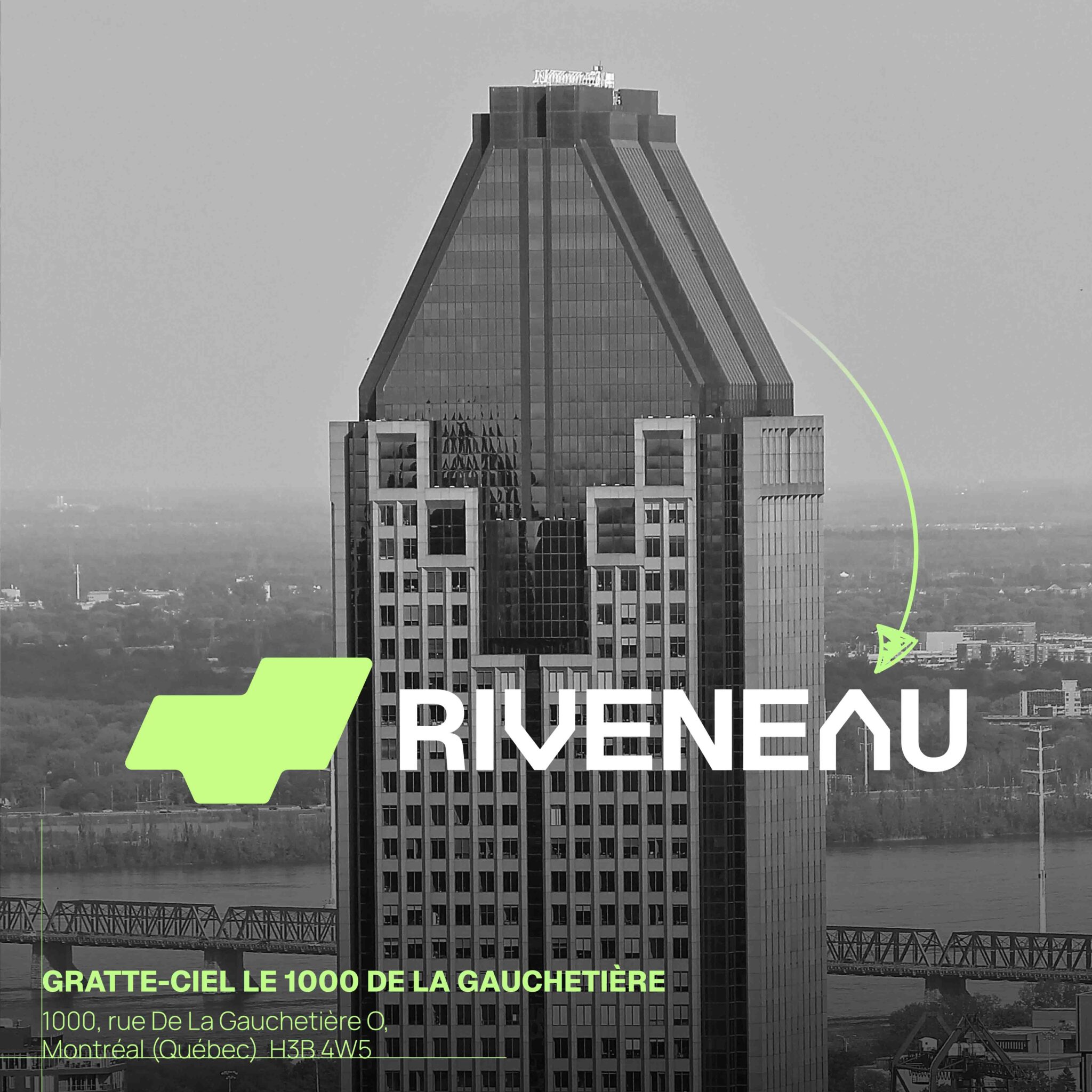 Explication du A de rviveaneau logotype riveaneau pour la ressemblance avec le 1000 de la gauchetiere