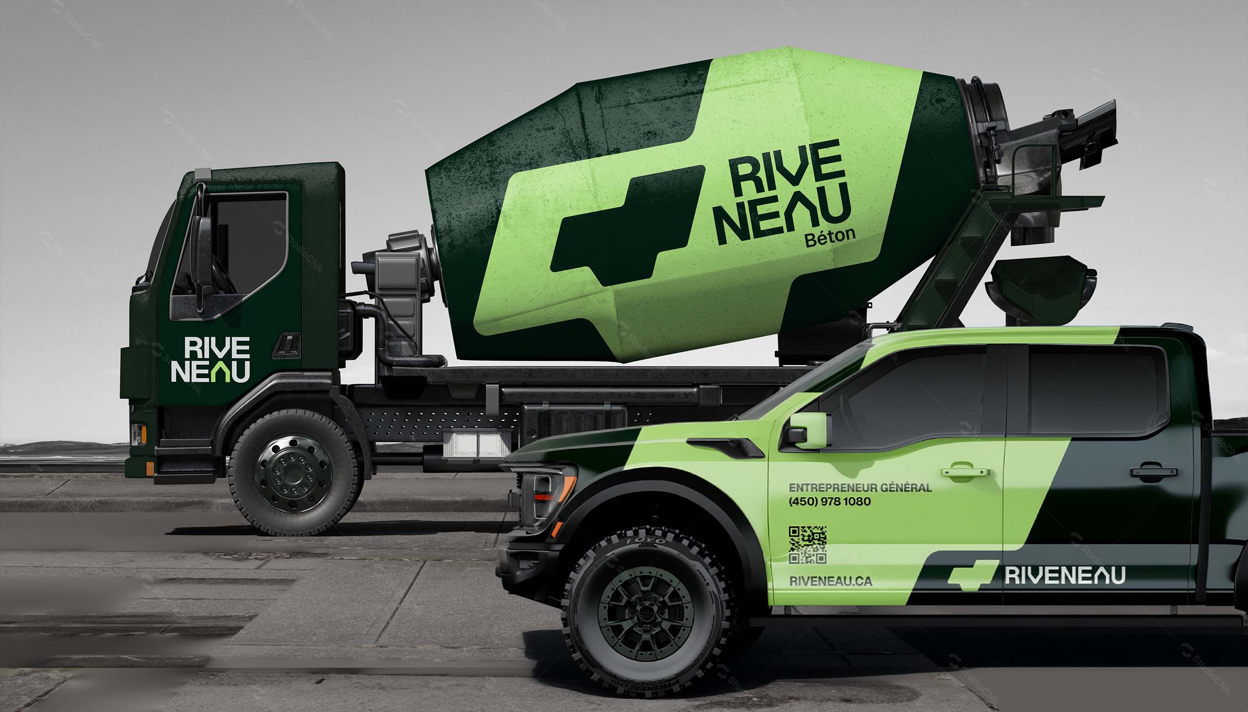Camion beton et ford f150 riveneau- filigrané